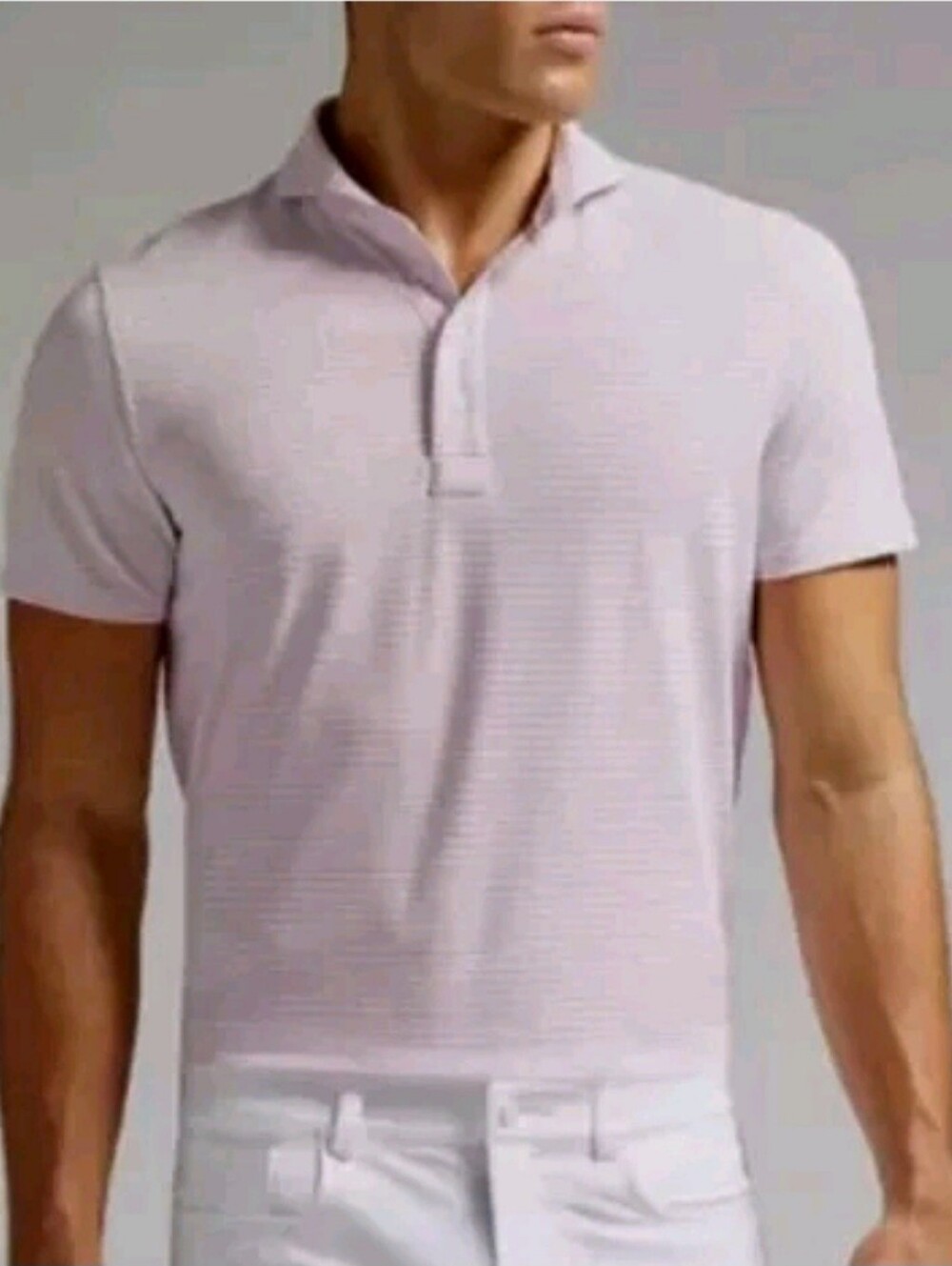 G/Fore Mens Polo Shirt  Performance Tech Striped Blush Pink Sz. XL- NWT - $120